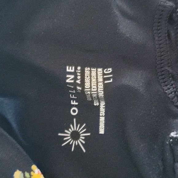 Offline by aerie NWT black floral sports bra size large - Picture 7 of 7